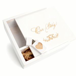 4x6 wedding photo box with USB drive