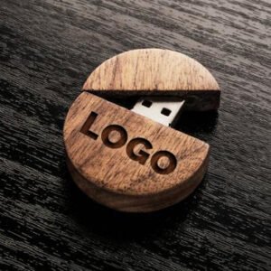 Round Wooden Orchard USB Flash Drive-0